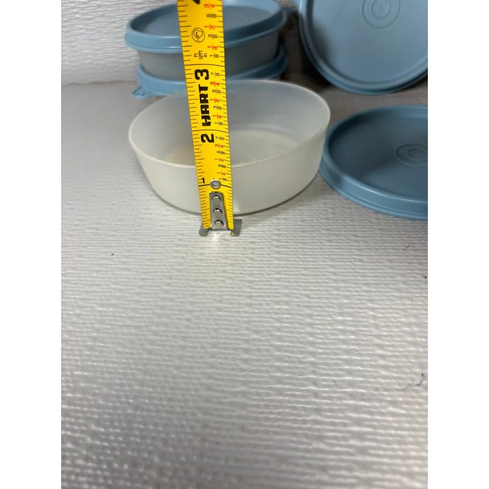 Vintage‎ Tupperware Snack Cups with Blue Lids Set of 4 USA